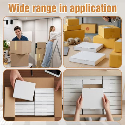50 Pcs Cd Mailer Box, 5.9 x 5.3 x 0.7 inch Cd Shipping Boxes, Corrugated Mailing Bags for Moving, Shipping, Storage, or Small Business Packaging (White)