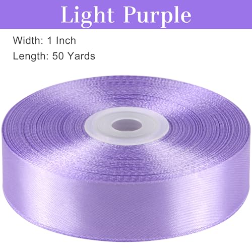 Light Purple Satin Ribbon, 1 Inch, 50 Yards - color: light purple