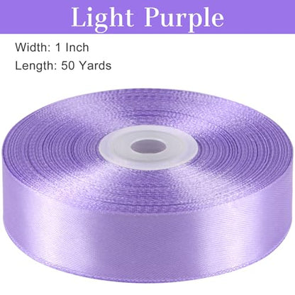 Light Purple Satin Ribbon, 1 Inch, 50 Yards - color: light purple