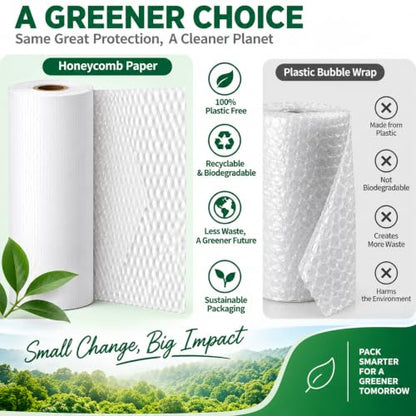 White Honeycomb Packing Paper, 12" x 100 ft, Gift Wrapping Paper - color: White, size: 12 Inch x 100 Feet