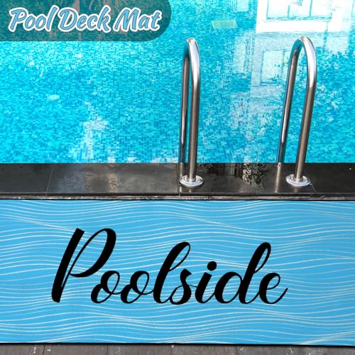 Tinideya Pool Deck Mats Non Slip Rubber with Drainage,Blue,23.62" X 67.72" - color: Blue, size: 2' x 6' (Rectangular)