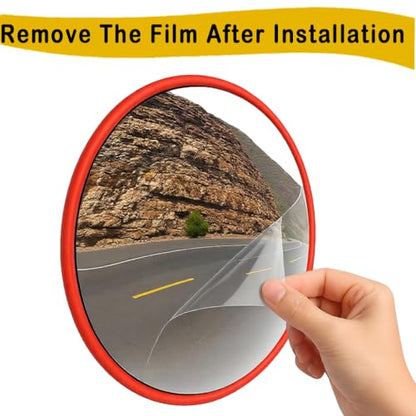 18-Inch Safety Convex Mirror Indoor and Outdoor, Wide Angle View Traffic Security Mirror for Business, Garage, Warehouse, Blind Spot, Office - size: 18 inch