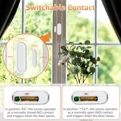 Cruxer Door Chime, Plug-in Doorbell When Door Opens, 600 FT Wireless Range, 48 Chimes, 5 Volume Levels, LED Indicators, Entry Sensor Alarm for Business, Home, Store, Office - style: Magnetic Doorbell