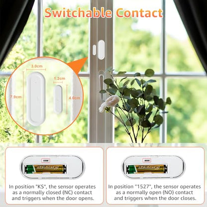 Cruxer Door Chime, Plug-in Doorbell When Door Opens, 600 FT Wireless Range, 48 Chimes, 5 Volume Levels, LED Indicators, Entry Sensor Alarm for Business, Home, Store, Office - style: Magnetic Doorbell