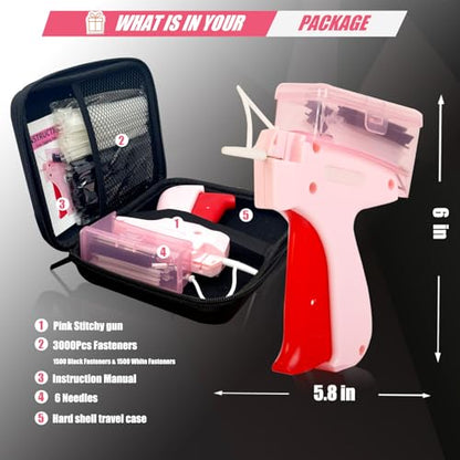 BLEDS Pink Stitch Gun for Clothes Quick Clothing Fixer Hemming Sewing Tool