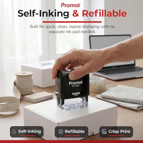 Promot 4-Line Custom Stamp- Personalized Name & Address Stamp (Medium) - size: Medium