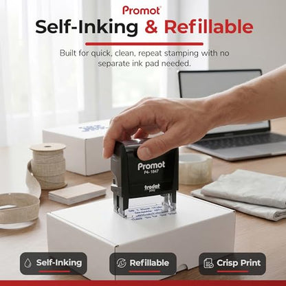Promot 4-Line Custom Stamp- Personalized Name & Address Stamp (Medium) - size: Medium