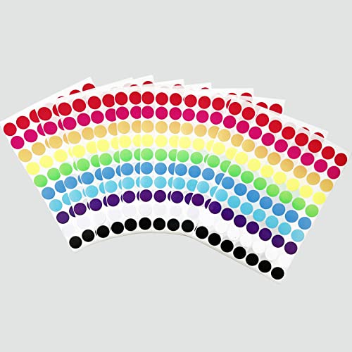 700 Pcs Colored Dot Stickers 3/4 Inch Circle Stickers Color Coding Labels