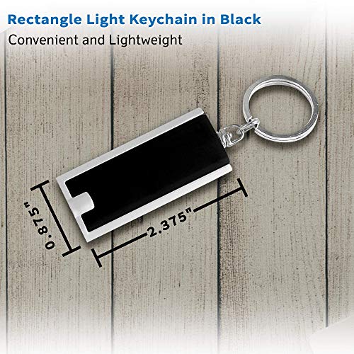 DISCOUNT PROMOS 10 Flashlight Keychains Pack - Rectangle, Plastic - Black - color: Blank – Black, size: 10 keychains