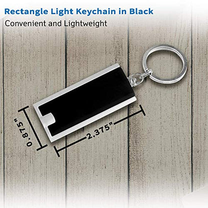 DISCOUNT PROMOS 10 Flashlight Keychains Pack - Rectangle, Plastic - Black - color: Blank – Black, size: 10 keychains