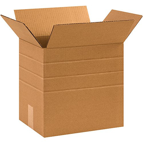 Tape Logic TLMD131012 Multi-Depth Corrugated Boxes, 13 1/4" x 10 1/4" x 12", Kraft (Pack of 25) - size: 13 1/4 x 10 1/4 x 12"