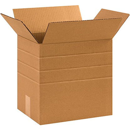 Tape Logic TLMD131012 Multi-Depth Corrugated Boxes, 13 1/4" x 10 1/4" x 12", Kraft (Pack of 25) - size: 13 1/4 x 10 1/4 x 12"