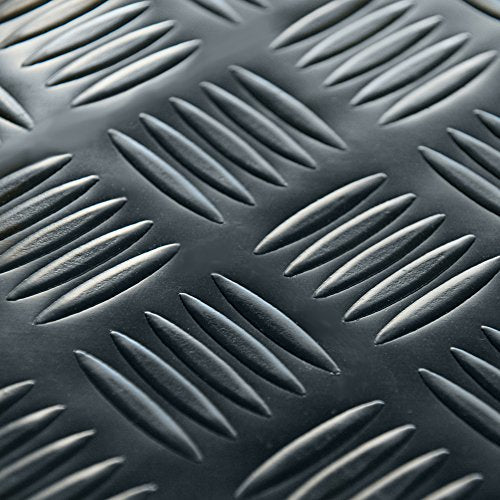Rubber Cal Diamond-Grip Floor Mat - color: Black, size: 2mm x 4 x 6-Feet