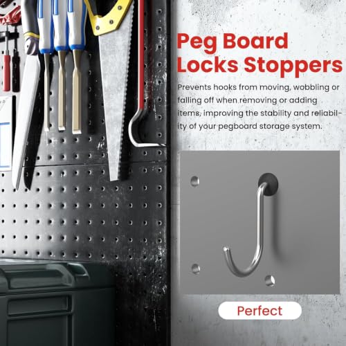 200Pcs Pegboard Hook Locks, Peg Board Locks Stoppers Fit for 1/4 Inch - color: 200PCS