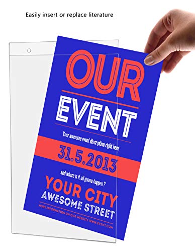 Marketing Holders Sign Holder 8.5” x 14" Check List Warnings Vertical Certificate Store Hours Festivals Ad Handout Notice Vertical Flyer Instructions Exit This Way Holiday Party Event - size: 8.5"W x 14"H