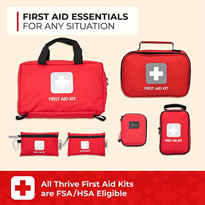 Thrive Mini First Aid Kit, Waterproof Rip-Stop, 66-Piece Set - style: 66 Piece - Pouch