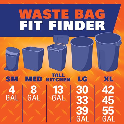 Hefty Easyflaps Multipurpose 30 Gallon Large Trash Bags, Black, 40ct - size: 40 Count (Pack of 1)