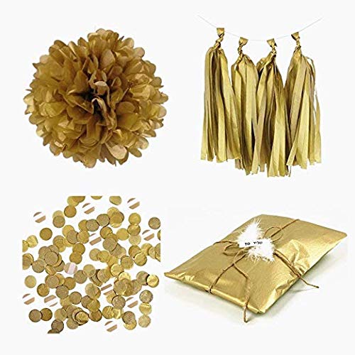 UNIQOOO 40 Sheets Premium Metallic Gold Tissue Gift Wrap Paper Bulk - Perfect Gold Tissue Paper for Gift Bags, Wedding, Party and DIY Crafts - Recyclable Gift Wrapping Accessory, 20X 26 - color: Gold, style: 20X26 Inch (Pack of 40)