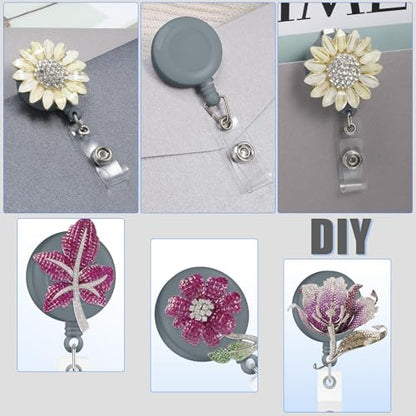 Zonon 100 Pcs Retractable Badge Reel ID Holder with Clip,Gray - color: Gray
