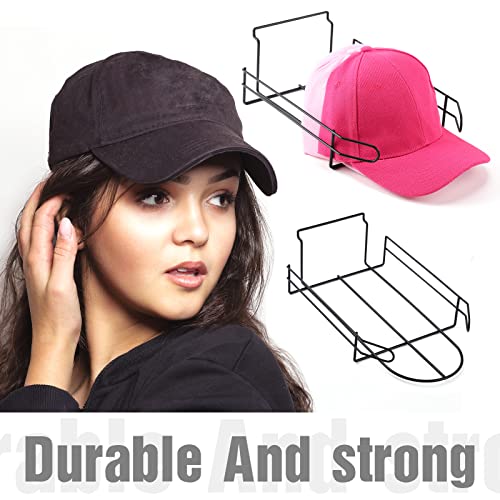 Yexiya 4 Pcs Slatwall Hat Display Wire Baseball Hat Rack Black Organizer