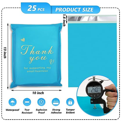 Thank You Poly Mailer 10x13 Inch 25 Pcs, Blue - color: Blue, size: 10x13 Inch 25 pcs