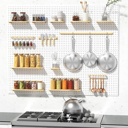 FZK Modular Plastic Pegboard Wall Organizer Kit, White， 12x12, 4 Panels - color: Pegboard Kit-White-2