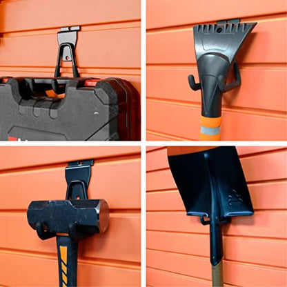 HUHOLE 4 Pack Slatwall Hooks Utility Garage Storage Hangers - style: Slatwall Accessories 4PC