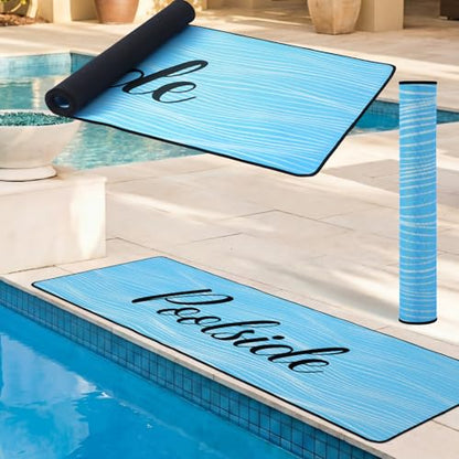 Tinideya Pool Deck Mats Non Slip Rubber with Drainage,Blue,23.62" X 67.72" - color: Blue, size: 2' x 6' (Rectangular)