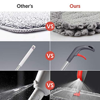 Spray Mops for Floors Cleaning: Hardwood Floor Mop Wet Dry Mop Refillable - color: Red