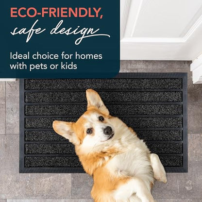 ubdyo Extra Durable Door Mat Outside Entrance (32" x 20", Bright Black) - color: Bright Black, size: 32'' x 20'' (Rectangular)