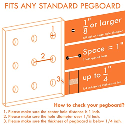 Large Pegboard Cups, 6Pack Peg Board Square Storage Bins With Hooks (Green) - color: Green