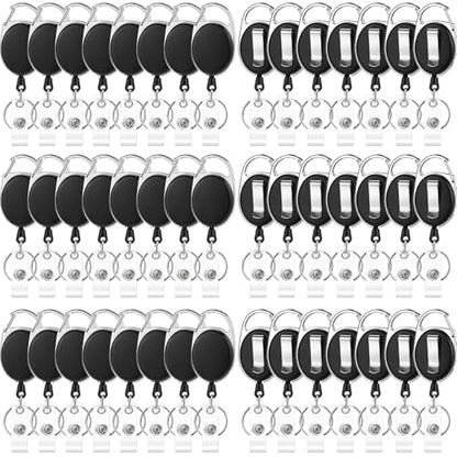 50 Pcs Badge Reels, ID Badge Holders with Retractable Clip
