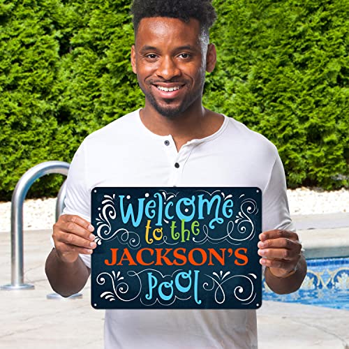 Custom Pool Sign, Welcome to The Pool, Fun Colors, Christmas Gift Dad - color: D203, size: 10x14