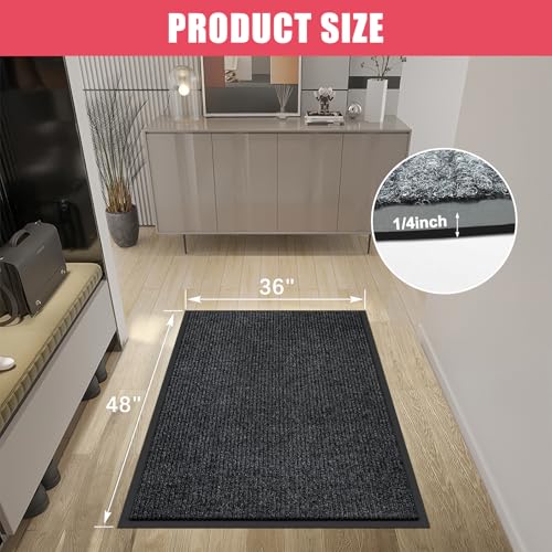 Kuyal Front Door Mat, 3'x4' Indoor Outdoor Entrance Mat - size: 36" x 48"