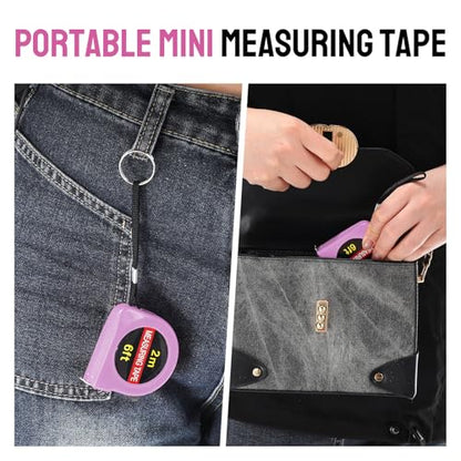 Copkim 50 Pcs 6 ft Mini Tape Measure Retractable Bulk,Pink - color: Pink