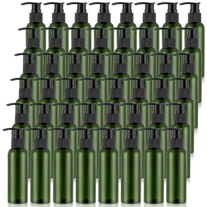 Nuenen 48 Pcs 4oz/120ml Lotion Bottles with Pump, Black and Green - color: Black and Green