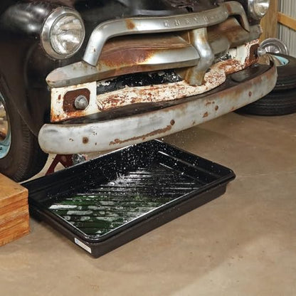 PIG Containment Tray - Rim to Rim Dimensions 52.25" L x 16.25" W x 5" H Utility Tray - Interior Bottom Dimensions 48" L x 12" W - 11.96 gal. Sump Capacity - PAK918 - size: 52.3" x 16.3" x 5"