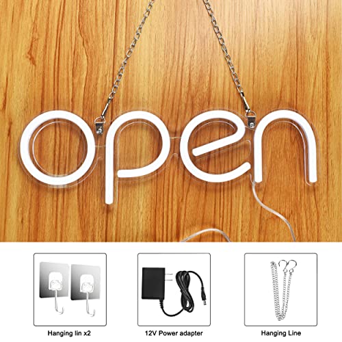 LED Open Sign,16x6 inch Open Signs for Business with Open Close Sign(White) - color: White