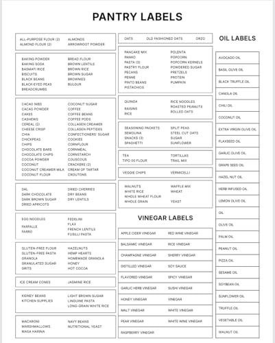 Pantry Labels for Food Containers 179 Labels Set | Pre-Printed Stickers | 2 Sizes | |Best by Date |Waterproof Pantry Stickers for Minimalist Kitchen Organization, Jars and Bottles