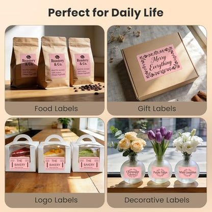 Direct Thermal Label Pink Vinyl 4 x 6 Inch Printer Sticker 250 PCS - color: Pink