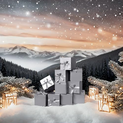 Gift Box with Lid & Ribbon for present, 12pcs, Silver, 4"×4"×4" - color: Silver, size: 4 x 4 x 4 Inch