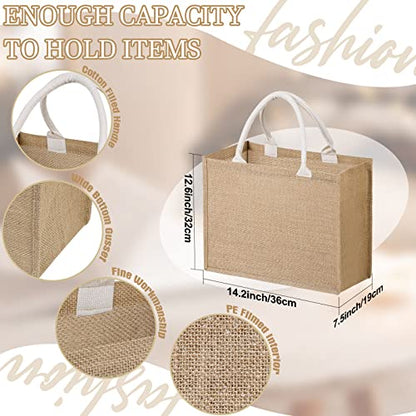 Silkfly 30 Pack Burlap Tote Bags Bulk Large Reusable Bag, Jute