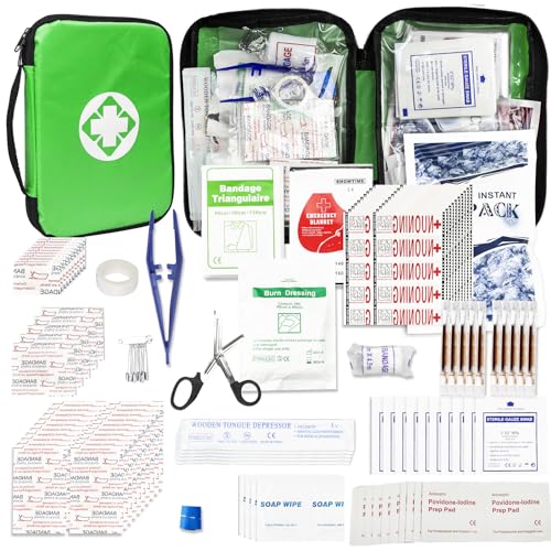 First Aid Kit 300PCS Car Home Camping Essentials Green 1st Aid - style: 300Pcs-Green