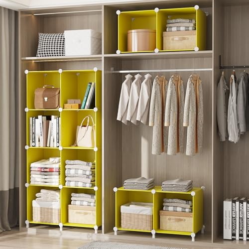 AWTATOS Cube Storage Organizer, 6 Cube Closet Storage Shelves, Yellow - color: Yellow