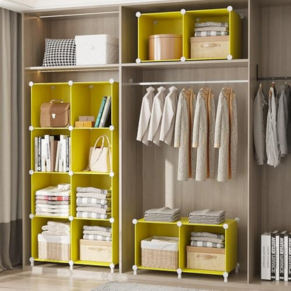 AWTATOS Cube Storage Organizer, 6 Cube Closet Storage Shelves, Yellow - color: Yellow