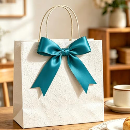 1In 30Yards Teal Satin Ribbon for Gift Wrapping Wedding Christmas Party - color: Teal, size: 1 inch