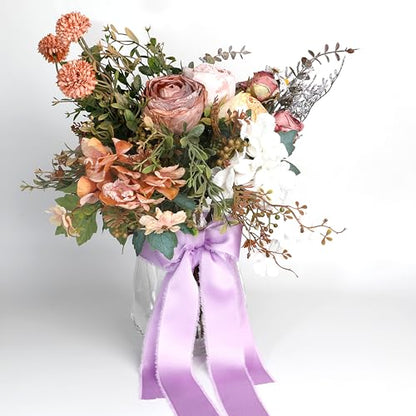 Silk Satin Ribbon 1-1/2 Inch x 30 Yards Ivory & Light Purple & Gray - color: Ivory& Light Purple& Gray