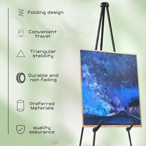 2 Pack Easel Stand for Wedding Sign & Poster, Adjustable Easels for Display - color: Black 2PC