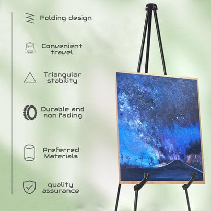 2 Pack Easel Stand for Wedding Sign & Poster, Adjustable Easels for Display - color: Black 2PC