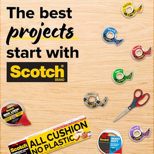 Scotch Tape Dispenser,White,Great for School or Office and Includes 1 Roll of Scotch Magic Tape 3/4 in x 350 in,ABS Material,(Pack of 4) - size: (Pack of 4)